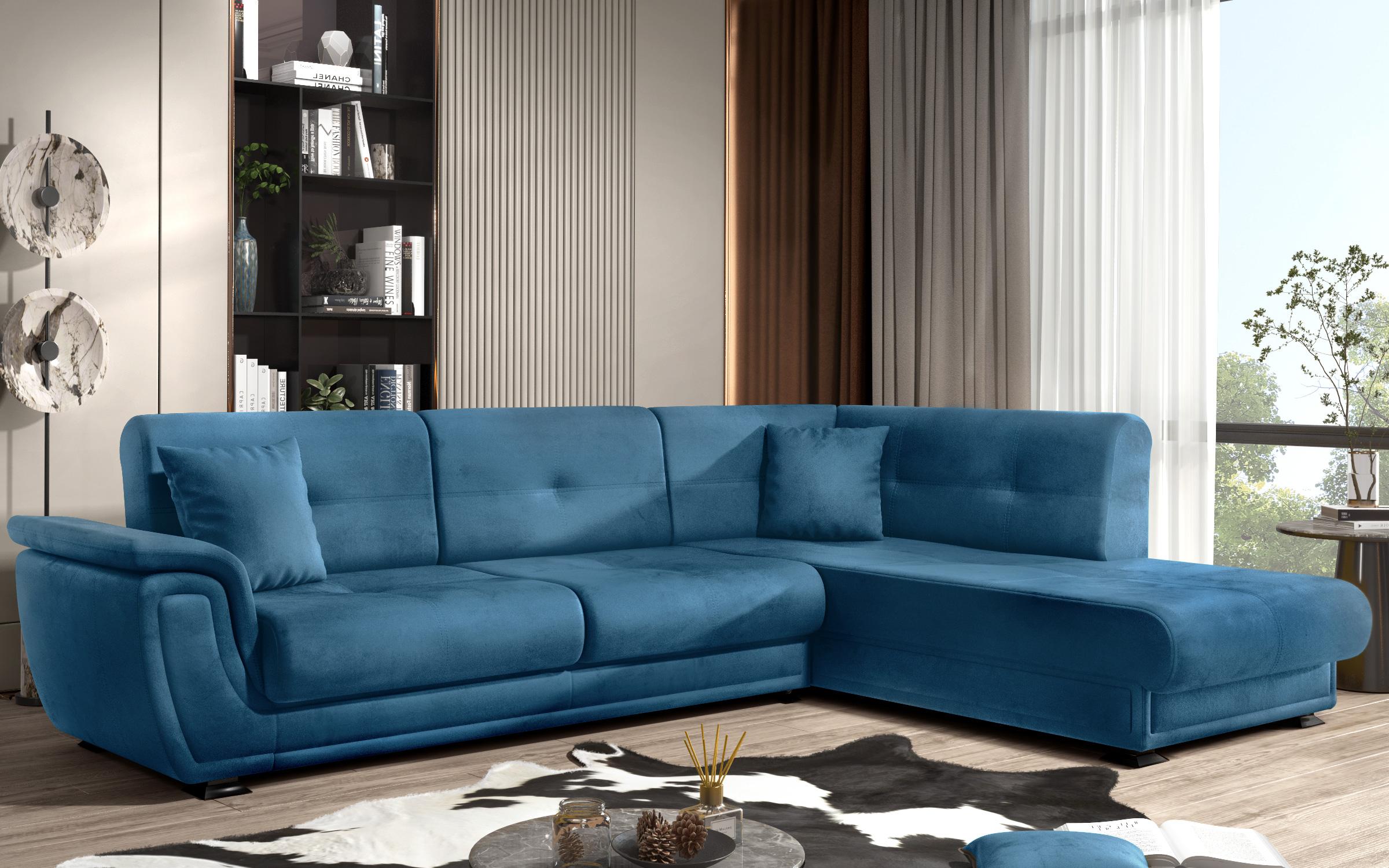 Γωνιακός καναπές Princes ΙΙ, μπλε  6